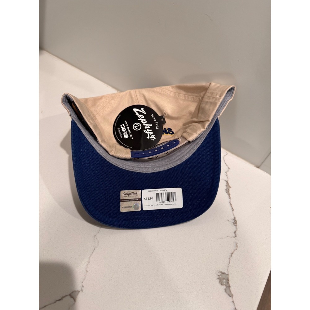 Zephyr Delaware Fightin Blue Hens College Vault Snapback Hat Tan Blue OSFM NEW - Picture 3 of 8